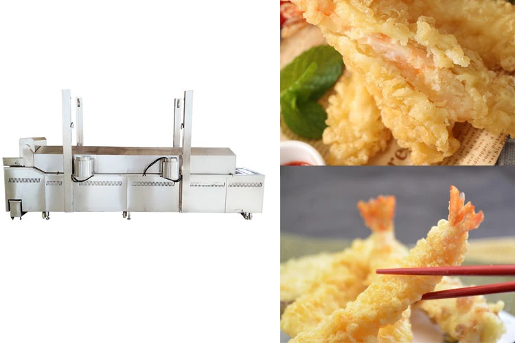 Electric Teflon Belt Continous Frying Machine Conveyor Tempura Fryer