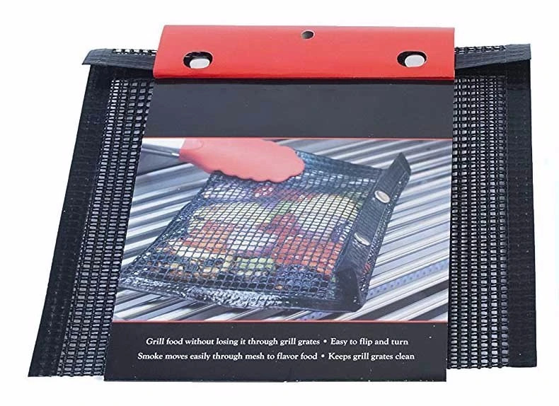 Heat Resistant Food Safe Reusable Nonstick Barbecue Mesh Grill Bag for BBQ Grill Accessory Set