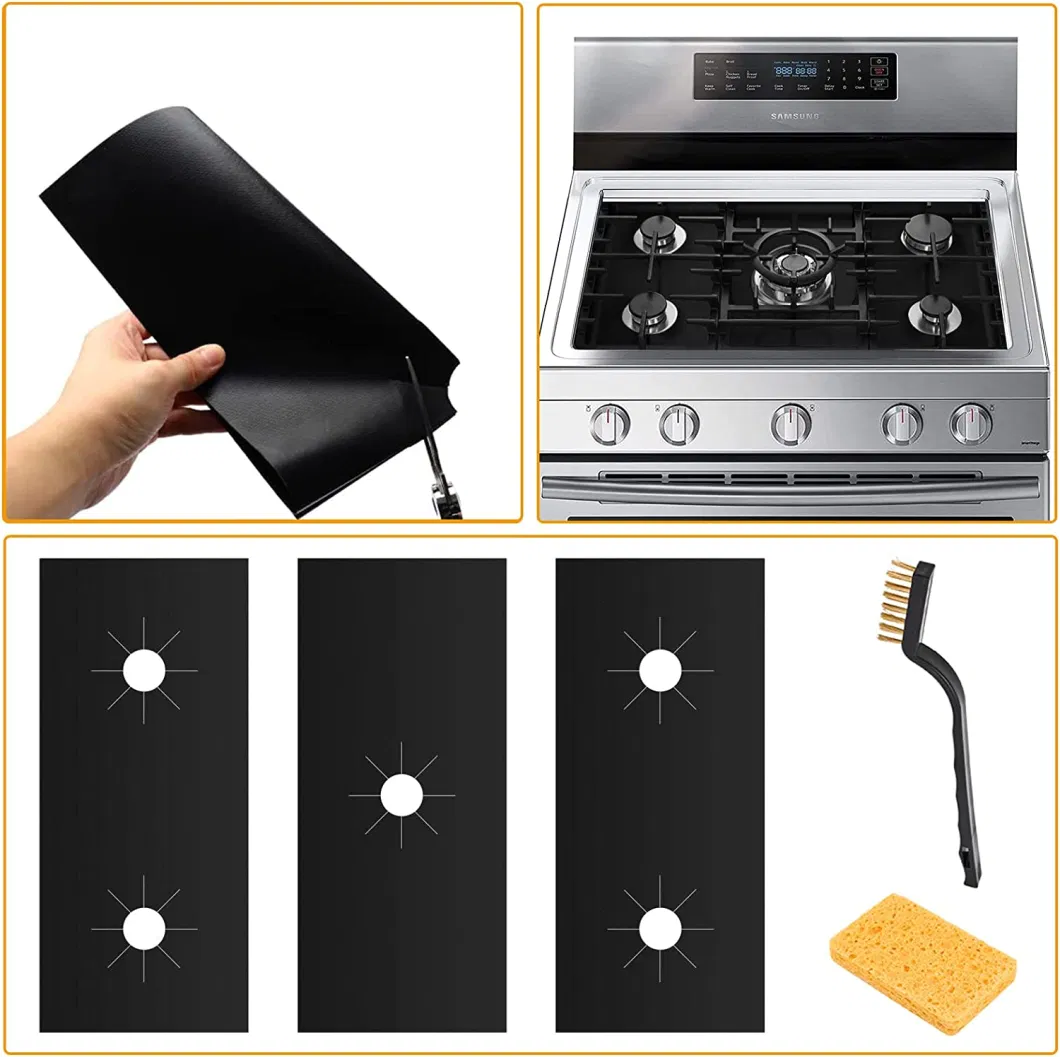 0.2mm Black 27*54cm Gas Range Protectors Stove Oven Liner