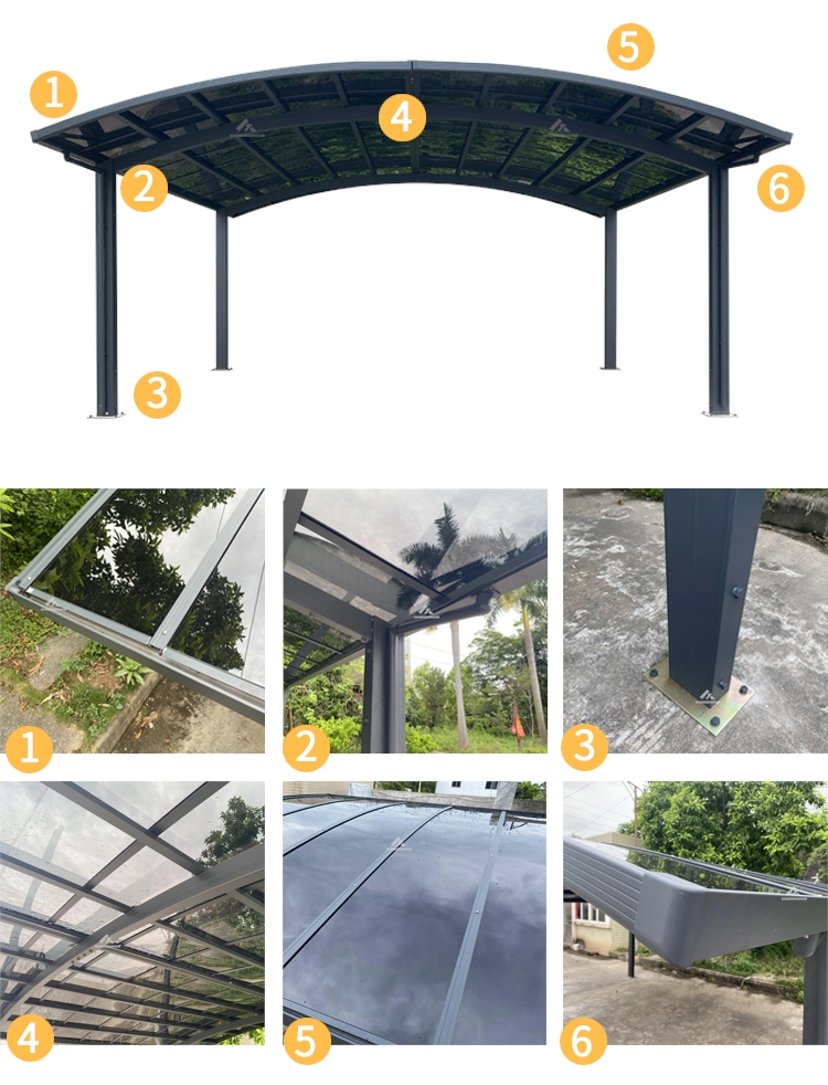 Aluminum Leg Wall Covering Alu Carport Gazebo for Car