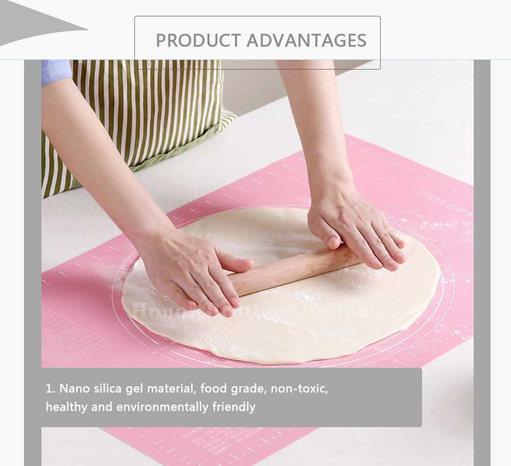 Non-Stick Heat Resistant Silicone Cooking Baking Pastry Mat for Kneading Rolling Dough