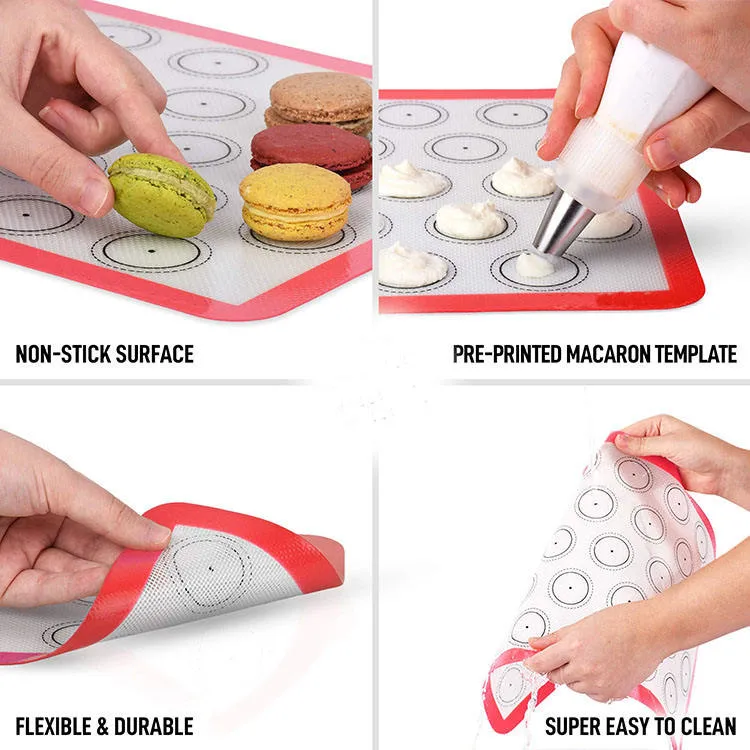 Kitchen Pastry Mat Bread Baking Supplies Non-Stick Macaron Silicone Baking Mat