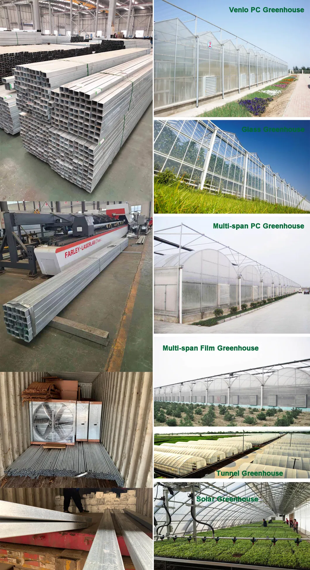 Prefab Greenhouse Polycarbonate/Glass Covering for Flowers and Vegetables