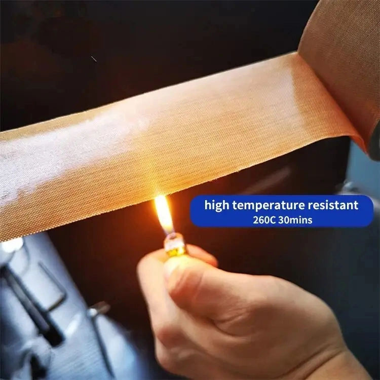 Heat Resistant PTFE Coated Fiberglass Tefloning Adhesive Tape for Food Packaging