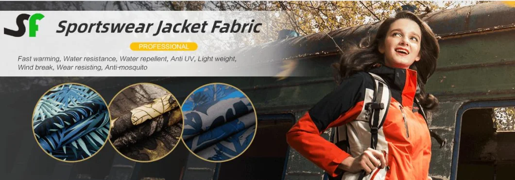 2/1 Twill T400 High Quality Waterproof Outdoor Hunting Suit Wind Coat Fabric with TPU or PU or PTFE Coated