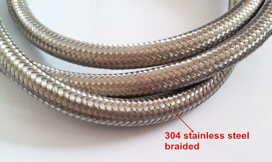 3c DOT SAE J1401 Stainless Steel 304 Wire Braided PTFE Teflon Hydraulic Hose Car Auto Motorcycle Brake System Part Car Hose Car Mantenance Parts