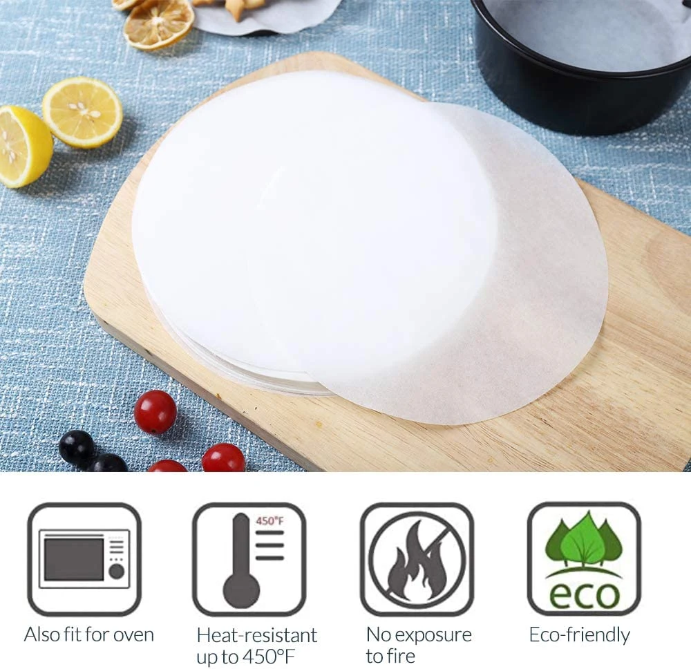 10 Inches Non-Stick Parchment Paper - Round White Baking Sheets, Wax Paper Liners for Cake Pan, for Steamer, Fryer and Oven, for Cakes, Cheesecakes, Pizza, Cook