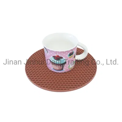 regalo de promoción de silicona de cocina el aislamiento térmico de la Ronda Antideslizante Soft café, té beber taza de goma Posavasos de silicona de plástico de la alfombrilla de la Copa de la tabla de silicona Mat Mat