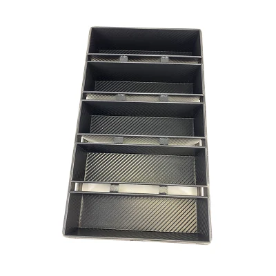 Bakeware hecho personalizado 5 cavidades Alusteel aluminio corrugado Stick no tostadas de pan de Sandwich pan de molde para hornear con tapa