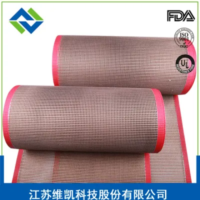 Procesos de pegamento 4mm*4mm PTFE recubierto de fibra de vidrio Open Mesh Belt excelente