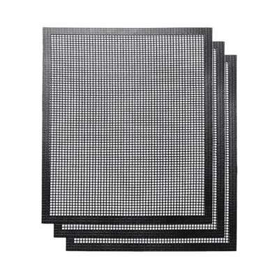 PFOA Free mantiene incluso Grilling Non Stick reutilizable PTFE negro Parrilla de barbacoa Mesh Sheet