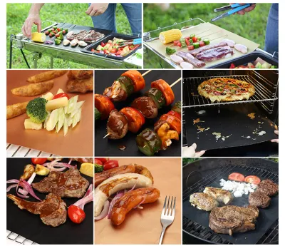 Las hojas de tejido de PTFE resistente al calor reutilizables Non-Stick Barbacoa cocinar la cocción de las esteras