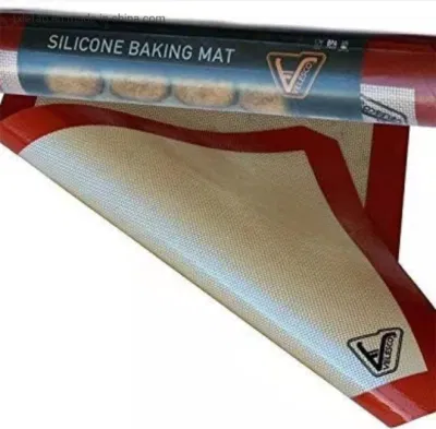 Logotipo personalizado Foodgrade de fibra de vidrio para hornear pasteles de silicona para la cocina Mat