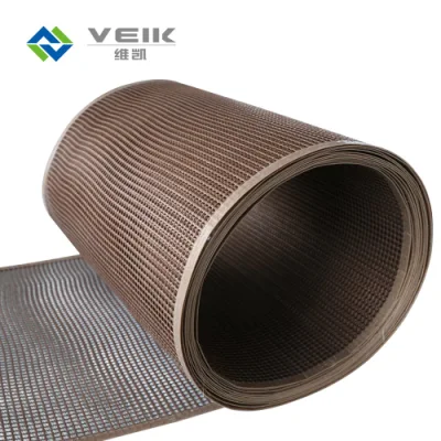 Secador UV de malla abierta de fibra de vidrio PTFE cinta transportadora con el conjunto Bullnose