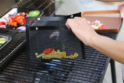 22*27cm tamaño de la Popular Bolsa de rejilla de malla de PTFE para barbacoa microondas