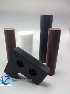 Barra sólida de Teflón de plástico blanco/negro del vástago de PTFE