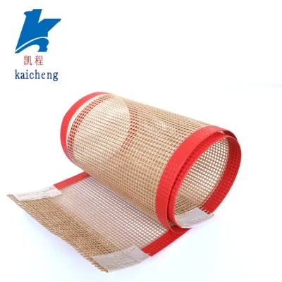 Fibra de vidrio recubiertas de PTFE cinta transportadora de malla abierta Clipper Jiont Acero