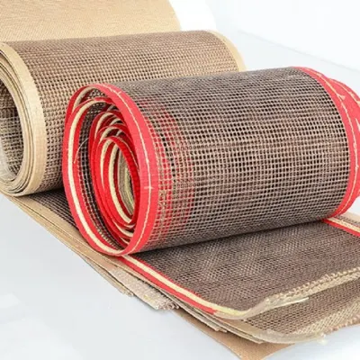 Fibra de vidrio recubiertas de PTFE Transportador de correa de malla abierta sintieron