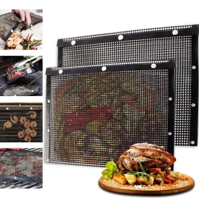 Comida Seguro resistente al calor Non-Stick BBQ malla Grill Bolsa con Rivet