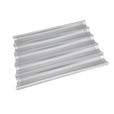  Total de 18 pulgadas de tamaño 26*660*460mm de aluminio bandeja para hornear 5 Ranuras francés pan pan de molde para hornear pan baguette