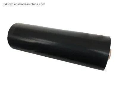 Rollo de tela de fibra de vidrio recubierto de PTFE negro antiestático para alta temperatura