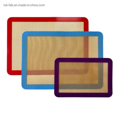 Fibra de vidrio de tamaño personalizado de silicona para hornear pasteles Foodgrade alfombrilla para laminación de masa