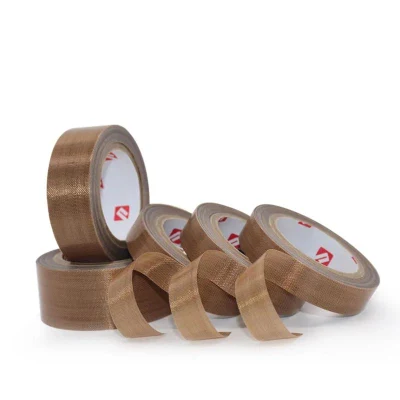 Resistente al calor Anti-Sticky para máquinas de sellado térmico Fibra de vidrio recubierta de PTFE Cinta adhesiva de silicona de tela de vidrio