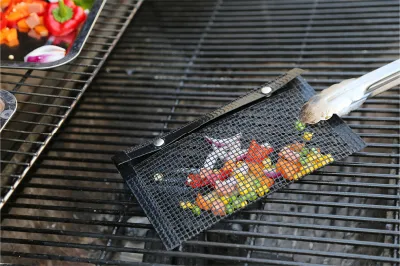 Tamaño personalizado Non-Stick reutilizables de fibra de vidrio PTFE cocinar Barbacoa bolsa de malla