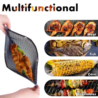 Comida Seguro resistente al calor Non-Stick BBQ malla Grill Bolsa con Rivet
