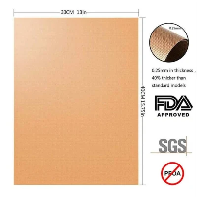 Non Stick Kitchen Ware BBQ Grill Mat BBQ Mat PTFE Parrilla de barbacoa Mat Cooking
