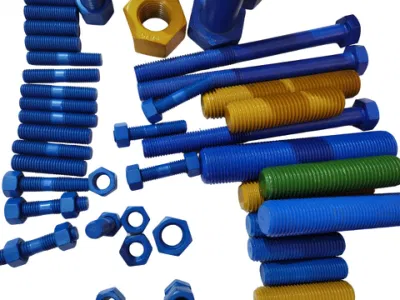 Fábrica de suministro al por mayor TEF/PTFE/poli recubierto/aceite pintado Industria química uso B7/DIN975 Varilla roscada