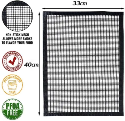 Los alimentos de peces pequeños y PTFE Heat-Resistant Barbacoa alfombrilla de malla