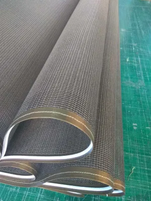 Resisten altas temperaturas de PTFE de grado alimentario cinta transportadora de pelo de la máquina para frutas, verduras