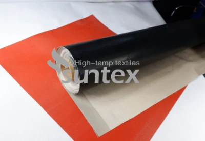 Tejido de fibra de vidrio recubiertas de PTFE China solo lado de la manta de fibra de vidrio resistente al calor de la soldadura mantas