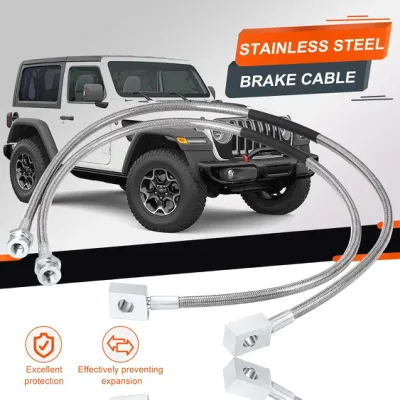 Líneas de freno de acero inoxidable extendidas delantera y trasera compatibles con Ford F-250 Super Duty 1999-2004 con Ford F-350 Super Duty Kits de mangueras de elevación de 1999-2004 4-8&quot;