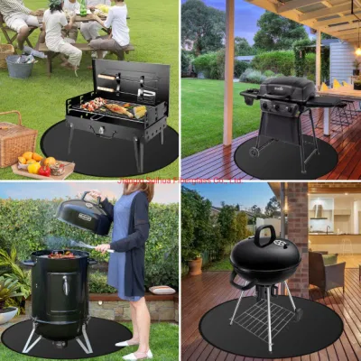 24 o 36 pulgadas de protector térmico de barbacoa Ember Round Fire Alfombrilla para cubierta resistente a fuego debajo de la alfombrilla para parrilla