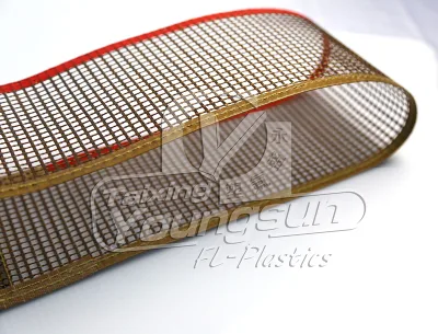 Resisten altas temperaturas de PTFE de grado alimentario cinta transportadora de pelo de la máquina para frutas, verduras