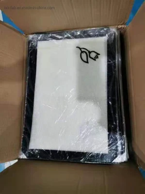 Logotipo personalizado Foodgrade de fibra de vidrio para hornear pasteles de silicona para la cocina Mat