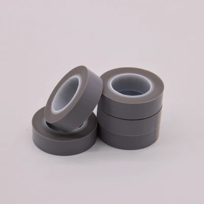 Ajuste del rodillo de alta calidad de cine de PTFE de color gris de 0,08 mm de espesor de cinta adhesiva de silicona Skived