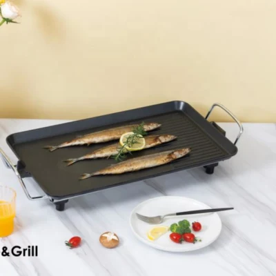 2022 Hot Sale al por mayor Interior Smokeless Non-Stick BBQ Electric Grill Bandeja de hornear bandeja rejilla eléctrica