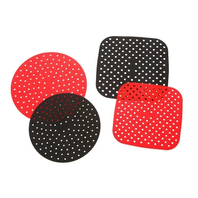 Aire reutilizables freidora horno bandeja para hornear Canasta de Pollo Bote de silicona para hornear pan Grill freidora alfombrilla para rack de aire herramientas