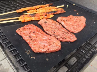 Alfombrilla para barbacoa de PTFE antiadherente de fácil limpieza