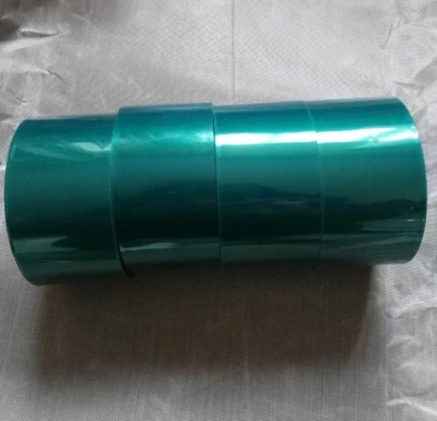 Venta en caliente Color Verde polvo Revestimiento adhesivo de silicona resistente al calor Cinta de poliéster