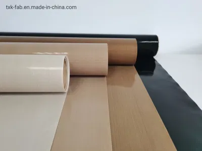 Tela de fibra de vidrio de PTFE laminada de alta temperatura sin adhesivo en rollo.