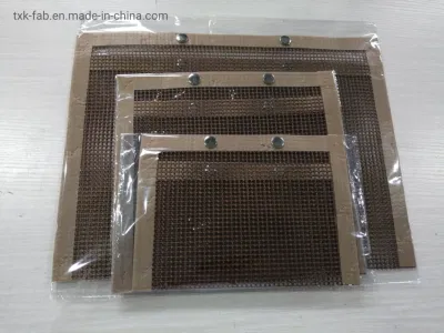 Comida Seguro resistente al calor PTFE Fibra de vidrio BBQ Grill Bolsa de malla