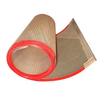 Procesamiento especial Alta resistencia a temperatura banda transportadora de malla de PTFE marrón/ Cinta transportadora transparente
