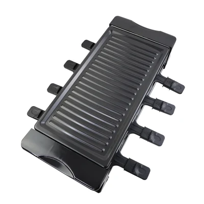  1200W Grill Raclette rápido Calefacción crepe Maker con 8 pequeños Platos calientes con queso