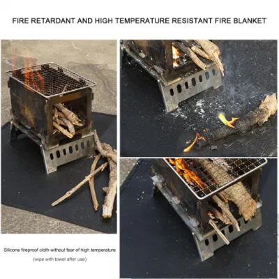 Retardante de llama de barbacoa al aire libre alfombrilla protectora de silicona de paño Camping Camping parrilla incombustible Mat tela para hacer un picnic barbacoa