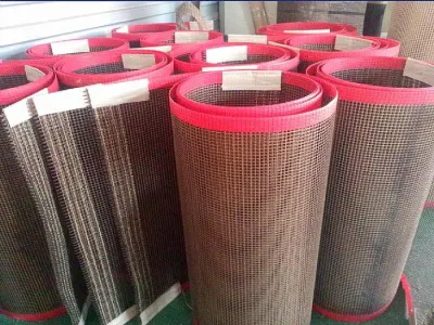 Resistente a altas temperaturas no Stick recubierto de PTFE Glassfiber cinta transportadora de malla abierta