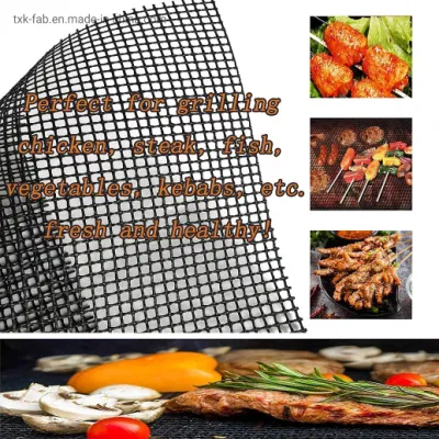 Tejido de fibra de vidrio PTFE de grado alimentario Grill alfombrilla para revestimiento de Horneado Mat